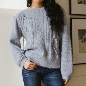 NWT - böhme Dakota Cable Knit Sweater in Blue